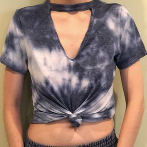 Blue Tie Dye Top